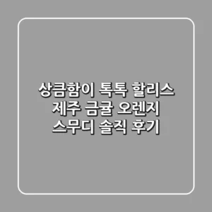 상큼함이 톡톡! 할리스 제주 금귤 오렌지 스무디 솔직 후기🍊