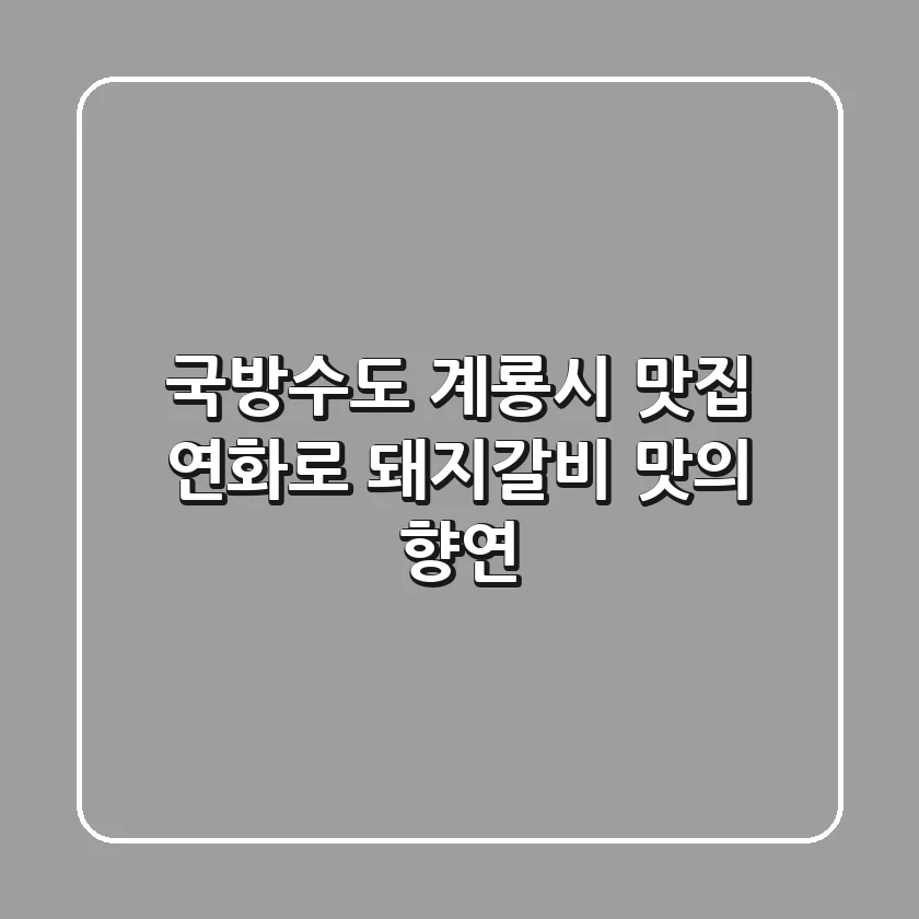 국방수도 계룡시 맛집, 연화로 돼지갈비 맛의 향연