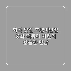 화곡 맛집 호랭이반점: 중화 떡볶이 & 치킨의 황홀한 만남!