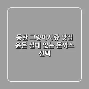 동탄 그랑파사쥬 맛집 윤돈: 실패 없는 돈까스 선택!