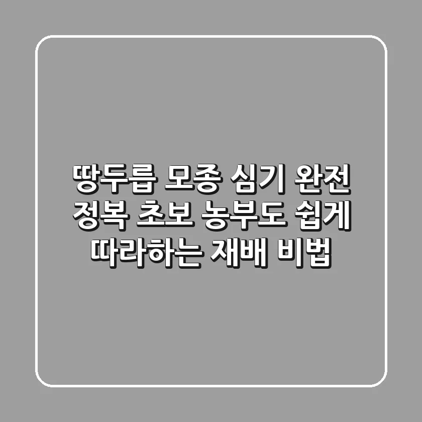 땅두릅 모종 심기 완전 정복! 초보 농부도 쉽게 따라하는 재배 비법