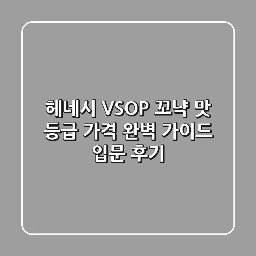헤네시 VSOP 꼬냑: 맛, 등급, 가격 완벽 가이드 & 입문 후기