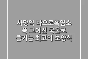 사당역 바오로흑염소: 푹 고아진 국물로 즐기는 최고의 보양식