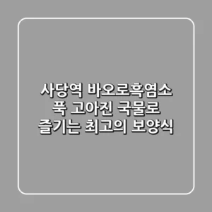 사당역 바오로흑염소: 푹 고아진 국물로 즐기는 최고의 보양식
