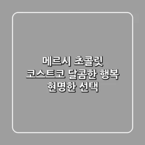 메르시 초콜릿 코스트코: 달콤한 행복, 현명한 선택!