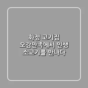 화정 고기집: 오감만족에서 인생 소고기를 만나다!
