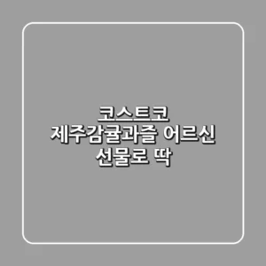 코스트코 제주감귤과즐: 어르신 선물로 딱!👵🧡