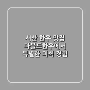 서산 한우 맛집: 마블드한우에서 특별한 미식 경험