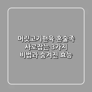 머릿고기편육: 혼술족 사로잡는 3가지 비법과 숨겨진 효능