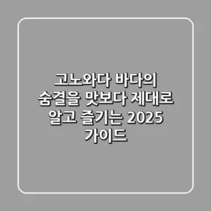 고노와다, 바다의 숨결을 맛보다: 제대로 알고 즐기는 2025 가이드