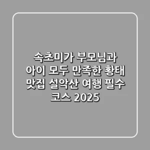 속초미가: 부모님과 아이 모두 만족한 황태 맛집! 설악산 여행 필수 코스 2025