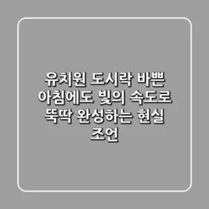 유치원 도시락, 바쁜 아침에도 빛의 속도로 뚝딱 완성하는 현실 조언