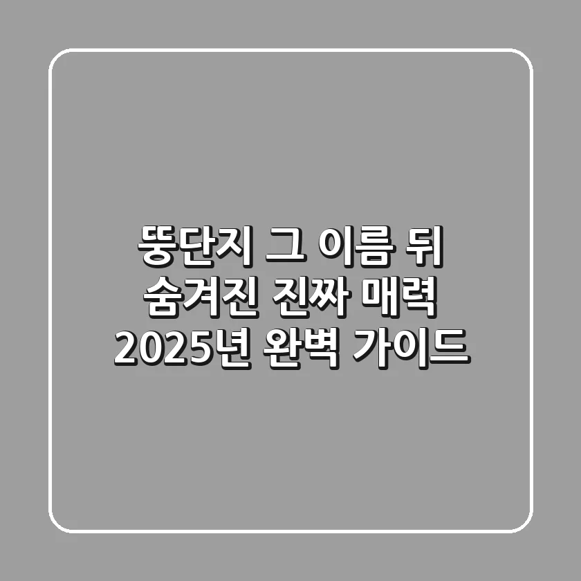 뚱단지, 그 이름 뒤 숨겨진 진짜 매력! 2025년 완벽 가이드