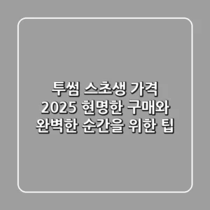 투썸 스초생 가격 2025: 현명한 구매와 완벽한 순간을 위한 팁