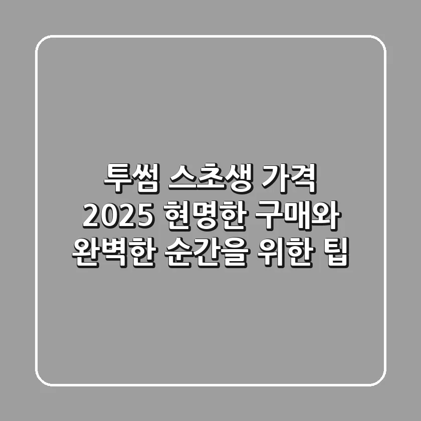 투썸 스초생 가격 2025: 현명한 구매와 완벽한 순간을 위한 팁