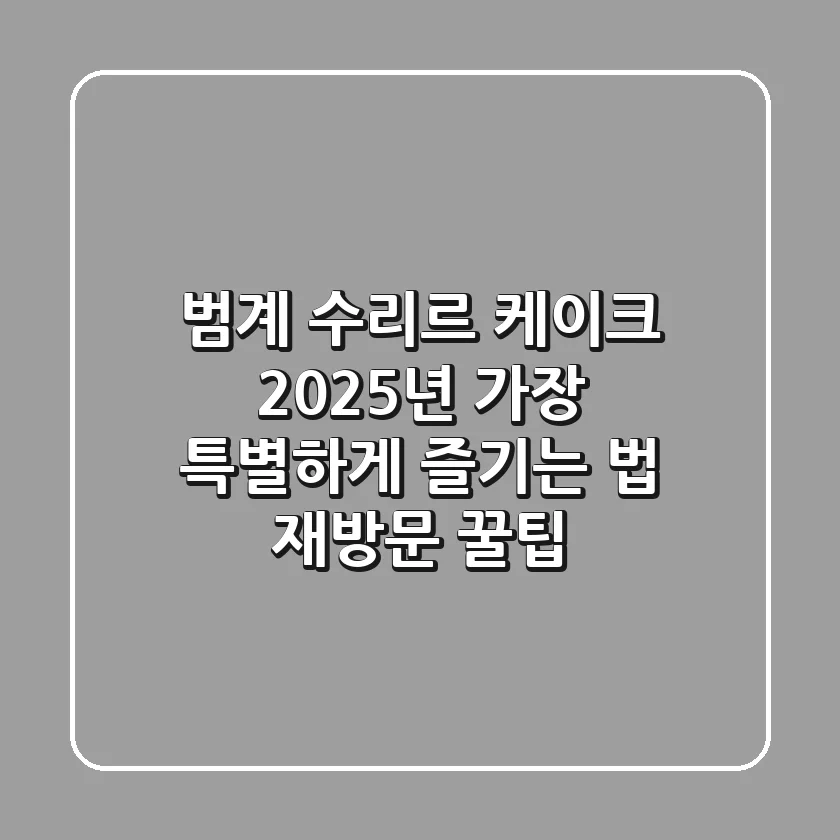 범계 수리르 케이크, 2025년 가장 특별하게 즐기는 법 (재방문 꿀팁)