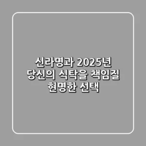 신라명과, 2025년 당신의 식탁을 책임질 현명한 선택!