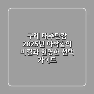 구례 태추단감, 2025년 아삭함의 비결과 현명한 선택 가이드