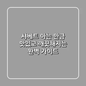 샤베트, 아는 만큼 맛있고 깨끗해지는 완벽 가이드