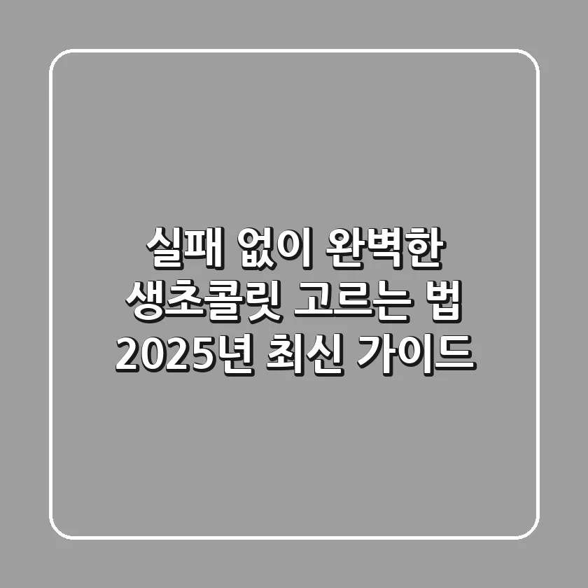 실패 없이 완벽한 생초콜릿 고르는 법: 2025년 최신 가이드