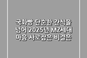 국화빵, 단순한 간식을 넘어 2025년 MZ세대 마음 사로잡은 비결은?
