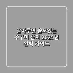 알아두면 쓸모있는 쭈꾸미 산지 2025년 완벽 가이드