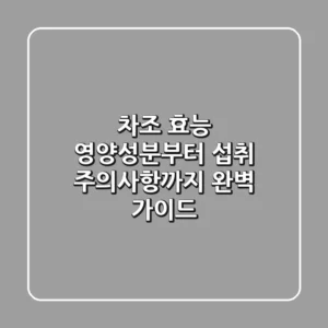 차조 효능, 영양성분부터 섭취 주의사항까지 완벽 가이드